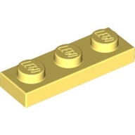 Lego destička 1x3, světle žlutá jasná (6296492)